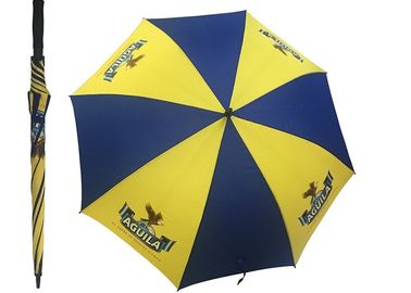 الألياف الزجاجية الإطار الأزرق الأصفر مظلات الغولف الترويجية مع مقبض رغوة إيفا